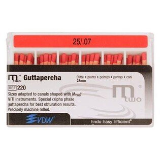 Gutta-percha M TWO 07/25 czerwona VDW 60szt/opak. 28mm