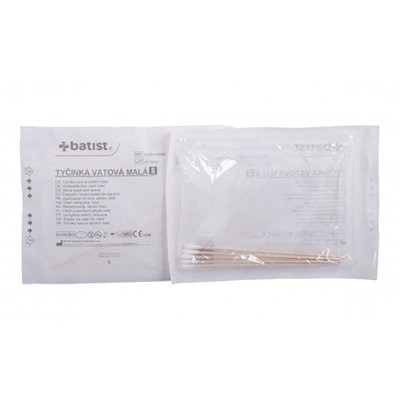 Vatové tyčinky malá hlavička, 15 cm, sterilní, 5 ks