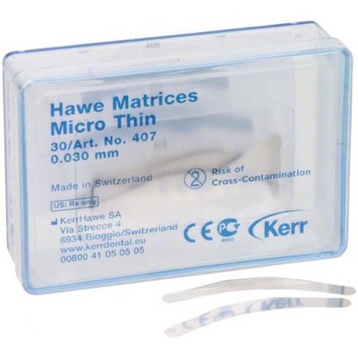Hawe Neos ocelové tvarované mikro tenké matrice pro kompozita 0,03 mm,30 ks (Supermat)