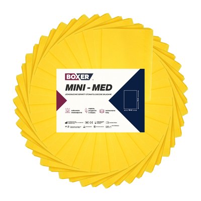 Serwety cięte składane MINI-MED 400 szt. Boxer - Żółte