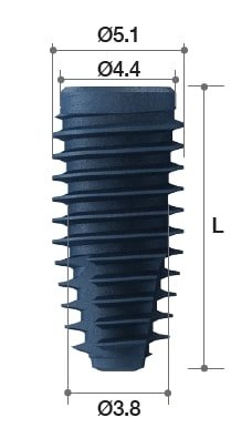 MEGAGEN BD IMPLANT ø4.4 Deep Thread - RC, L=18.0