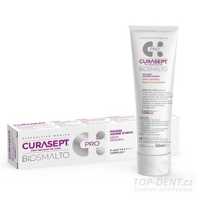 Curasept Biosmalto Mousse Sensitive Teeth zubní krém na citlivé zuby, 50ml