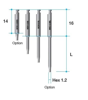 MEGAGEN AR, BD Right Angle Driver Tip - L=15, Hex 1.2/ Long