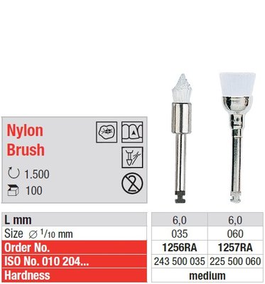 Edenta Nylon Brush - leštiace kefky na amalgám - 100 ks