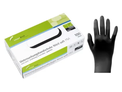 Rukavice Smart NITRIL 100ks, černé, vel. S