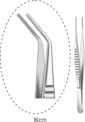 Pinzeta Debakey šikmá 1X2 16cm
