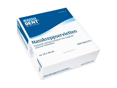 OMNI Nasskreppservietten - ubrousky jasně bílé, 34x38cm, jednovrstvé