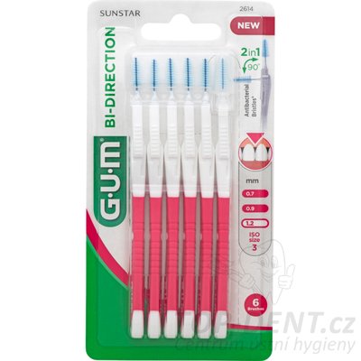 GUM Bi-direction mezizubní kartáčky ISO 3 (1,2 mm), 6ks