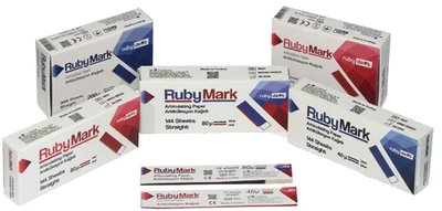 RubyMark Straight Artikulační papír 80μ, Red/Blue,72 ks
