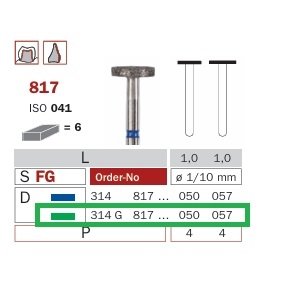 Diaswiss 817 zelená, 6ks/balení - 050 mm
