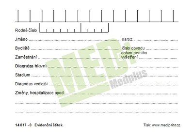 Evidenční štítek, 100 ks v balení