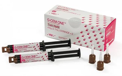 GC G-CEM ONE Twin Refill A2 2x4,6g,15 Automix Tips+5 endo tips