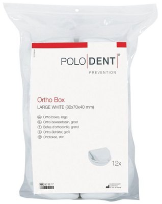 POLODENT Ortho Box bílé velké 80 x 70 x 40 mm