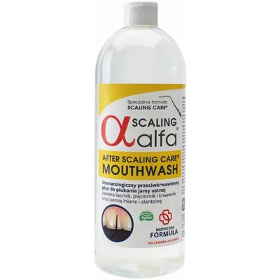 Alfa Scaling 500ml płukanka po skalingu i kiretażu, zapobiega krwawieniu, łagodzi ból