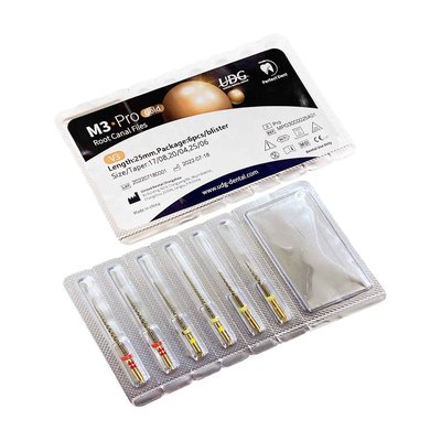 M3 PRO GOLD Root canal files UDG - ASSORT – 31 mm (17/8.19/02. 15/06. 25/04. 25/06. 35/04)