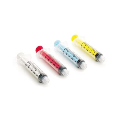 Barevné stříkačky 5ml bílé 100 ks