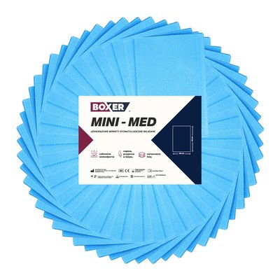 Serwety cięte składane MINI-MED 400 szt. Boxer - Niebieskie