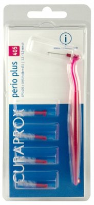 Curaprox CPS 405 perio plus mezizubní kartáčky, červené, 5 ks + držák