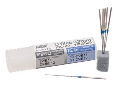 NSK U-files pilníky, 33mm, ISO 25 červené, 6ks