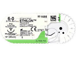 ETHILON - Packung 36 Stück schwarz, 45 cm, FS2, 3/8 Kreis, schneidend, 19 mm, USP 3/0