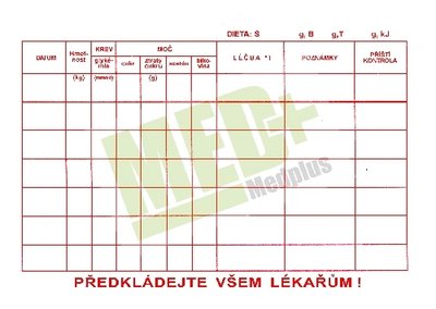 Průkaz diabetika neléčeného inzulínem, 100 ks v balení