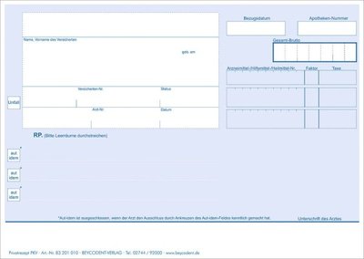 Privatrezepte der PKV