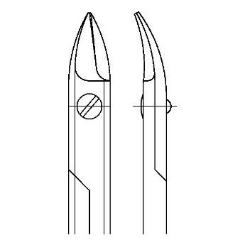 Nůžky na korunky zahnuté, 11,0 cm