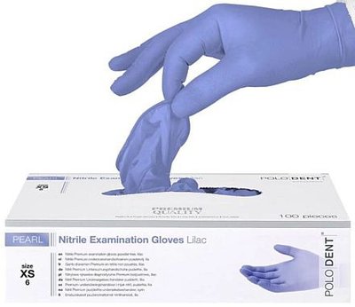 Polodent Pearl nitrilové rukavice lila XS