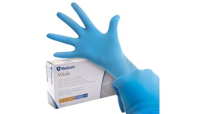 Medicom® SafeTouch® Advanced™ Vitals™ Nitril-Handschuhe - Packung 100 Stück puderfrei, blau, M