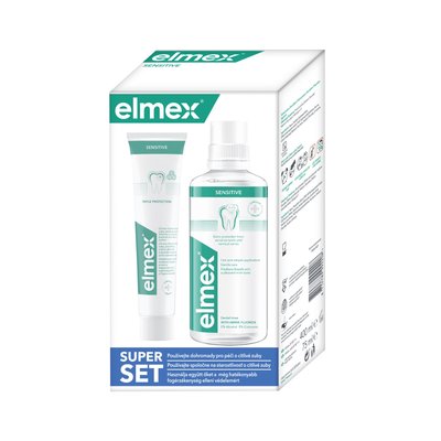 Elmex Sensitive set zubní pasta 75 ml + ústní voda 400 ml