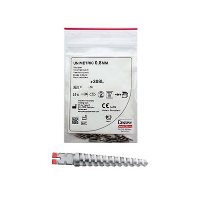 Čepy Unimetric 0,8mm červený 25ks