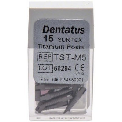Titanové čepy Dentatus - střední (9,3 mm), průměr 1,65 mm, 15 ks