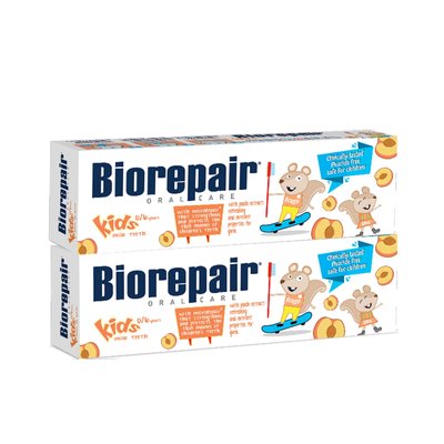 BioRepair Kids Peach 0-6 dětská zubní pasta 2×50 ml
