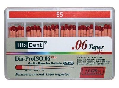Guttaperčové čepy DiaDent 6% 055