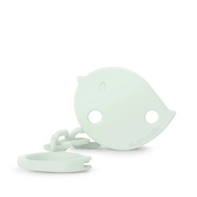 Suavinex Birdies klip na dudlík s řetízkem - zelený