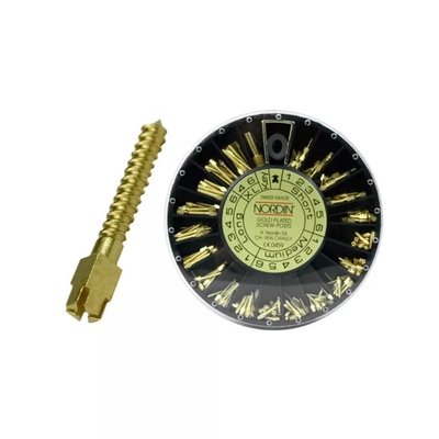 Wkłady koronowo-korzeniowe pozłacane Nordin 120szt kółko REF. 03-002