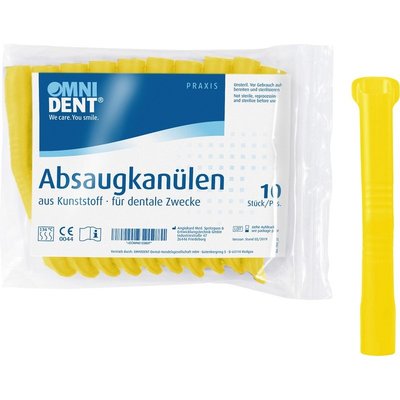 OMNIDENT Odsávací Kanyly Žlutá 10ks
