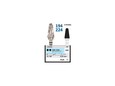 Tvrdokovová fréza - kónus zakulacený, 194224, průměr 7mm