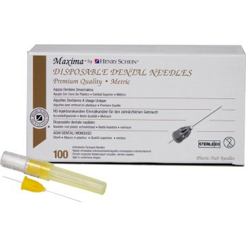 HS-injekční jehly karpulové Maxima krátká žlutá 27G 0,4 x 23 mm