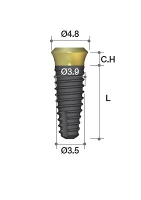 MEGAGEN AO OneStage Regular Thread ø3.5 - L=15.0, C= 1.8