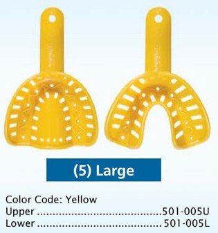 ŁYŻKI WYCISKOWE DURALOCK ŻÓŁTE góra 501-005U 1 szt " L" łyżki plastikowe ortodontyczne