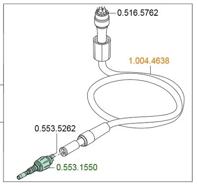 Hadice vzduchová pro turbínu KaVo R 1300 - spodní vedení