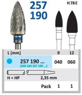 HORICO tvrdokovová fréza - plamínek 4,0mm