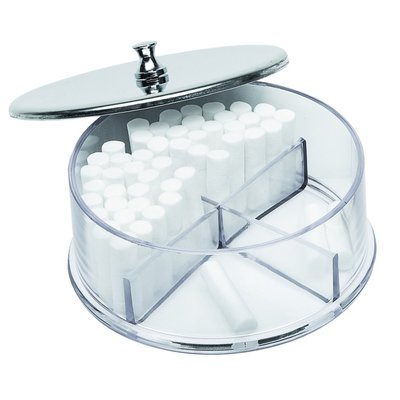 Nádobka na vatové válečky s přihrádkami Larident