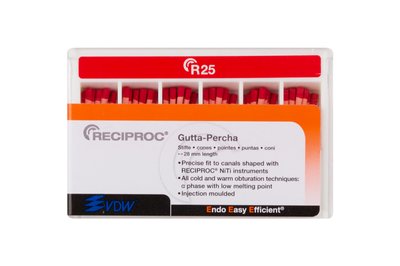 Ćwieki gutaperkowe Reciproc 60 szt. VDW - asortyment