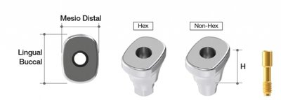 MEGAGEN AR Healing Abutment Canine - M=5 / L=6.5 / H=5 Hex