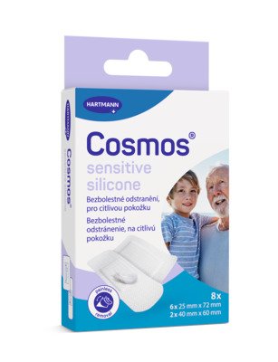 Cosmos Sensitive Silicone ultra jemná náplast 2 velikosti 8 ks