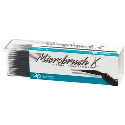 Microbrush X, 100 aplikačních černých kartáčků, extra tenké, 10 cm
