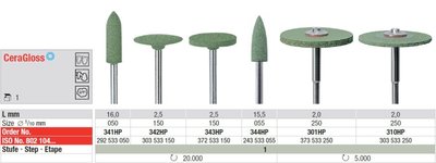 Edenta Lab CeraGloss + Flex - leštiace nástroje na keramiku - 1 ks