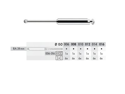 Tvrdokovový vrtáček RA (6ks) - Velikost: 012